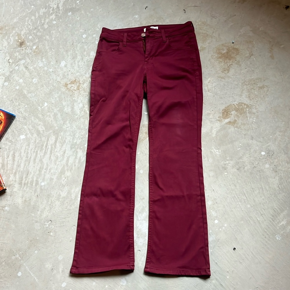 Maurices burgundy slim boot jean/pant